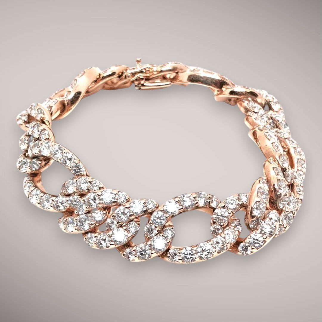 Bracciale in oro kt18 con diamanti taglio brillante ct20,43 F VS