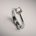 Anello in oro kt18 con diamante taglio brillante ct0,36 H VS2