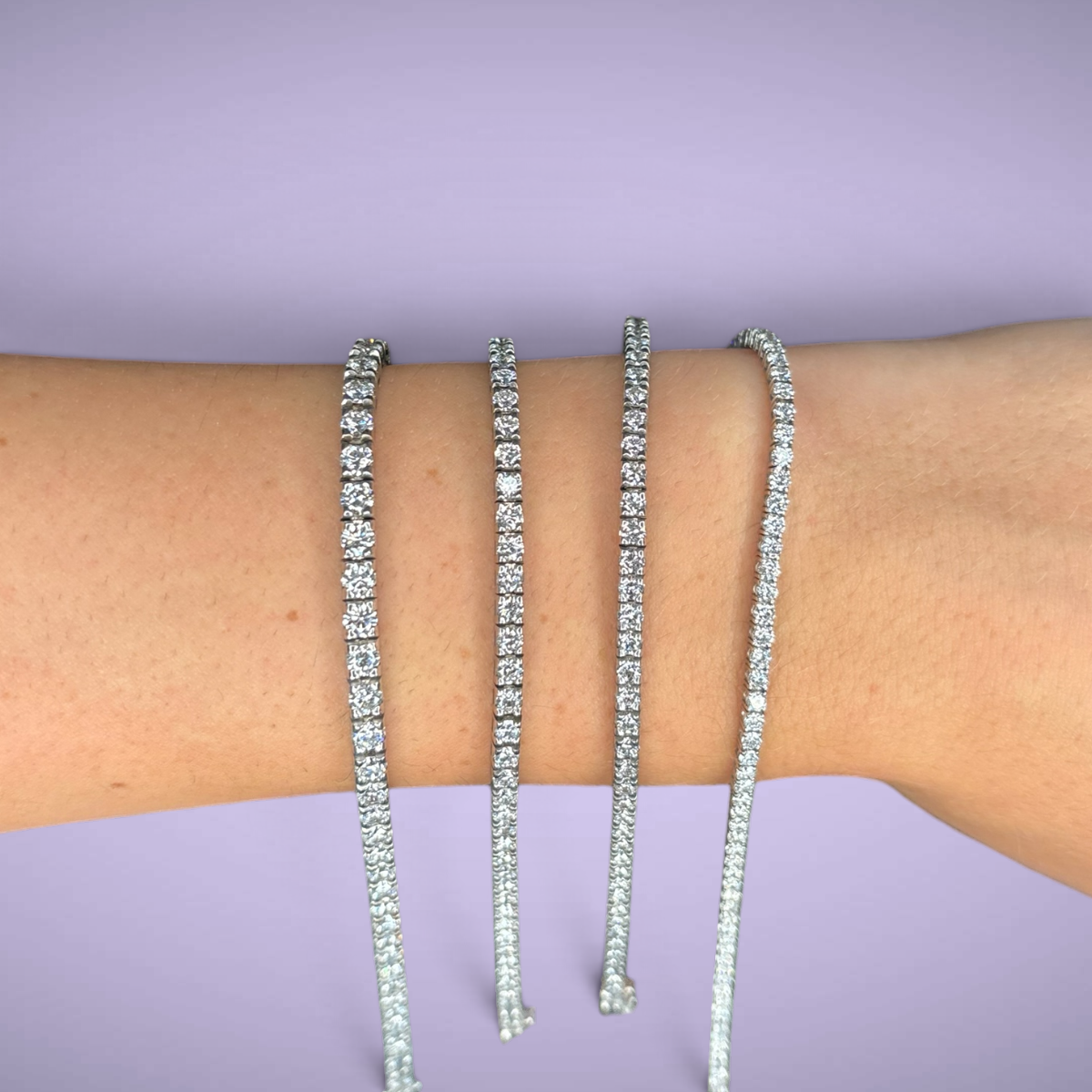 Bracciale tennis Lab grown in oro kt14 ct3,69 D VVS lungo cm18
