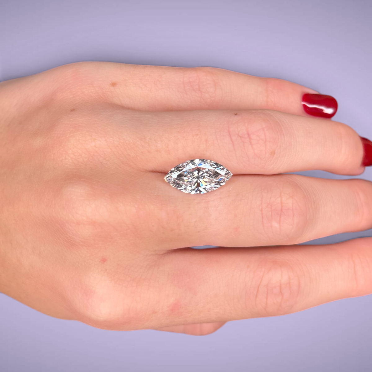 Diamante lab grown taglio marquise ct4,09 certificato IGI E SI!
