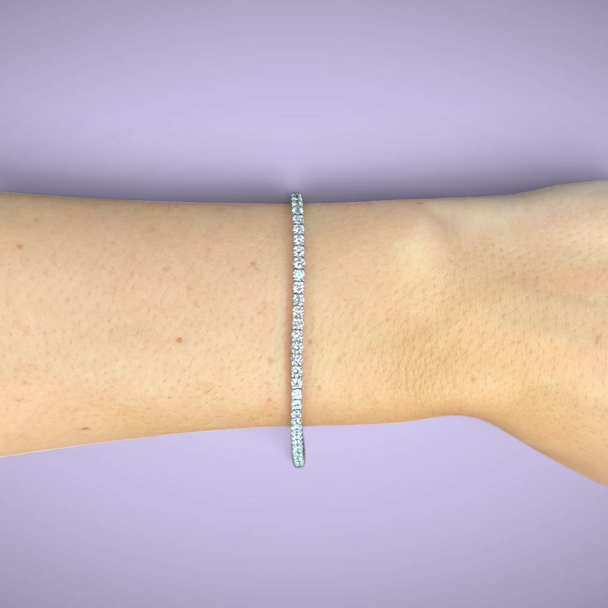 Bracciale tennis lab grown in oro kt14 ct4,37 D VVS lungo cm18