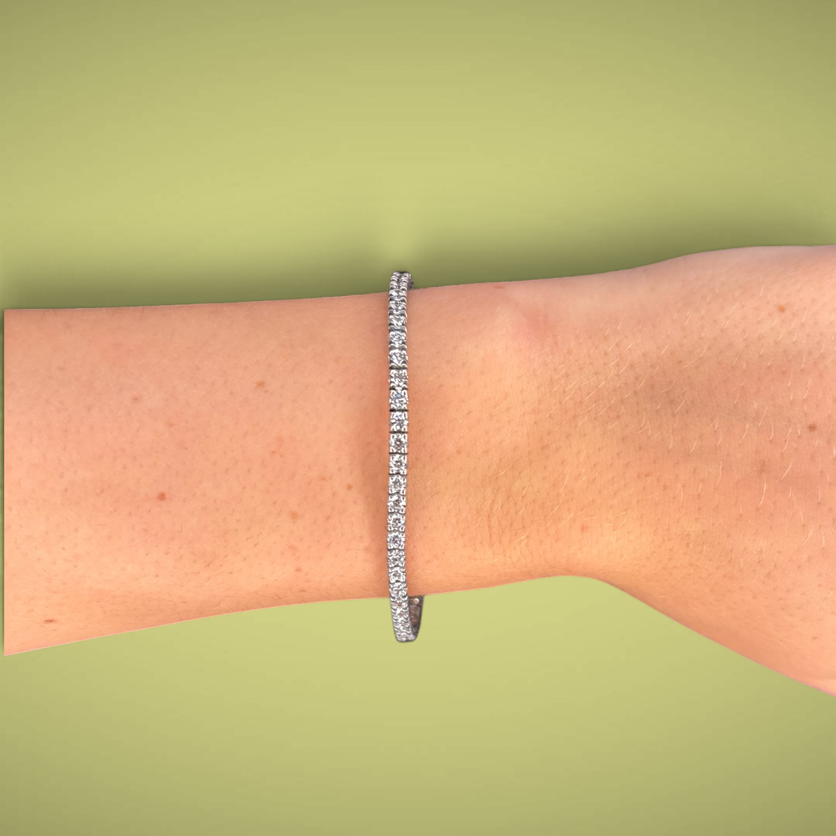 Bracciale tennis lab grown in oro kt14 ct5,07 D VVS lungo cm18