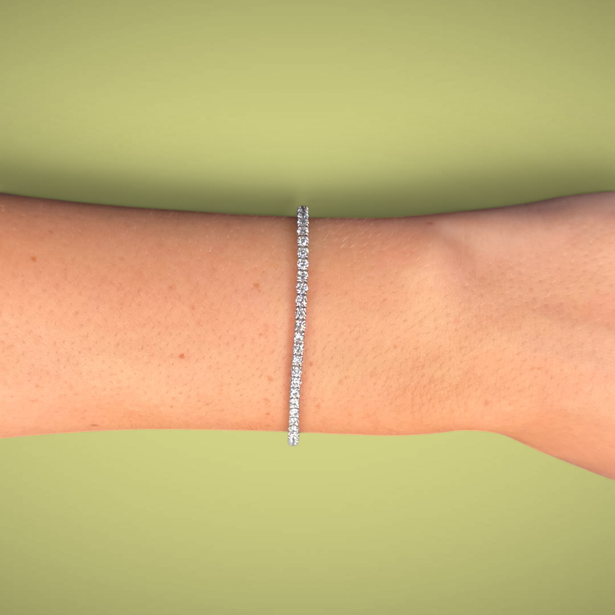 Bracciale tennis Lab grown in oro kt14 ct3,69 D VVS lungo cm18