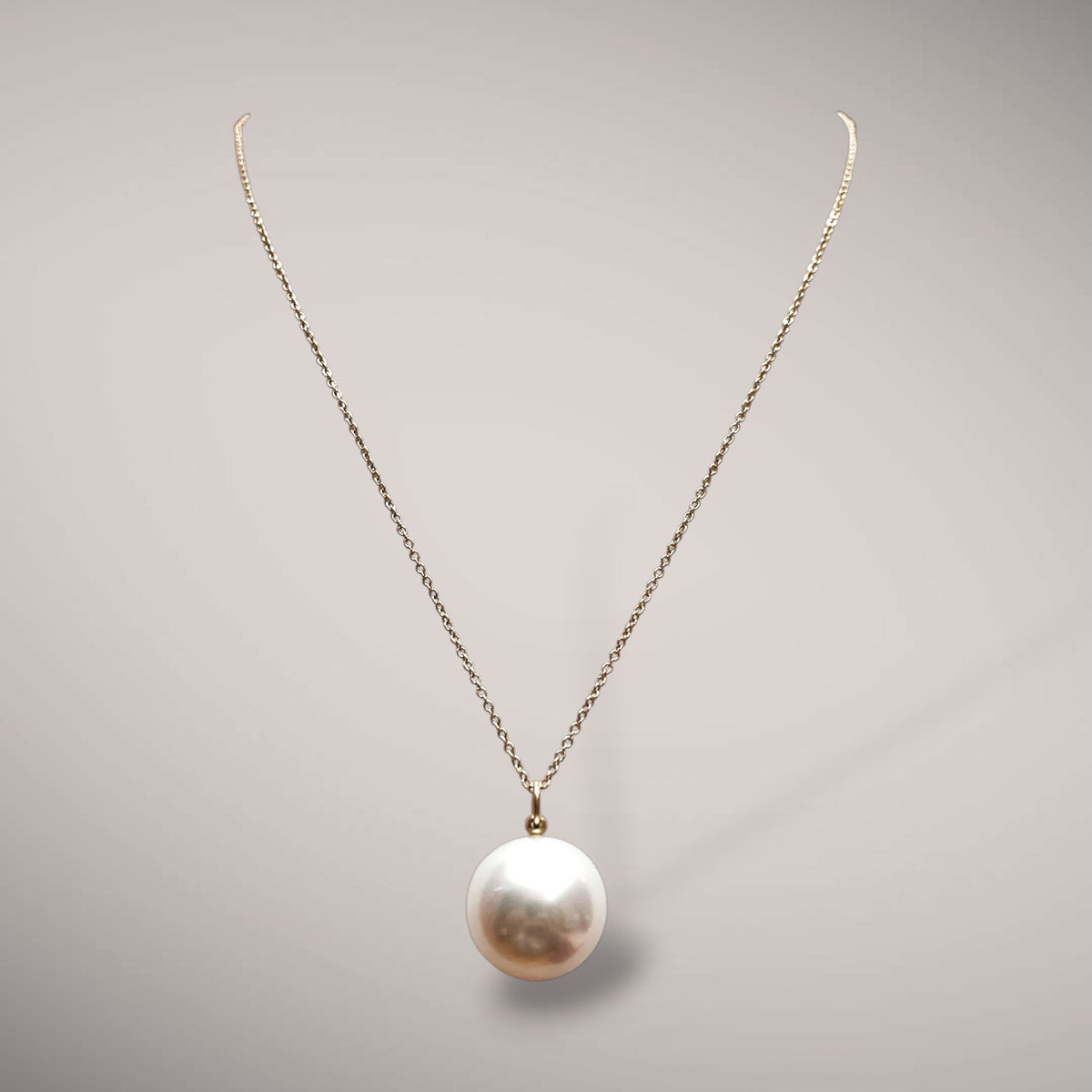 Girocollo in oro kt18 con perla australiana naturale coltivata
