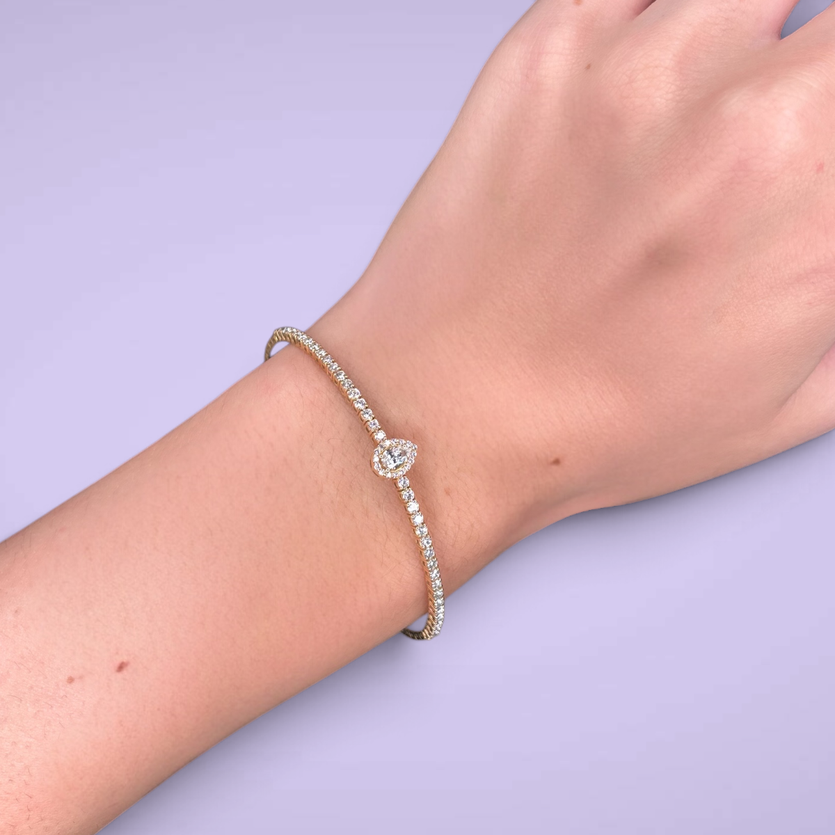 Bracciale in oro kt18 con diamanti fancy shape ct1,19 F VS