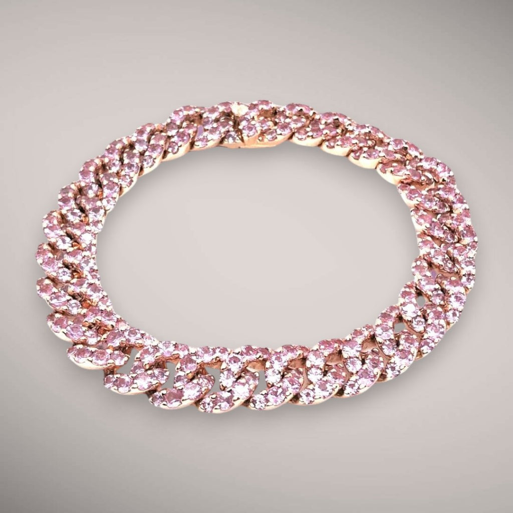 Bracciale in oro kt18 con zaffiri rosa ct16,67