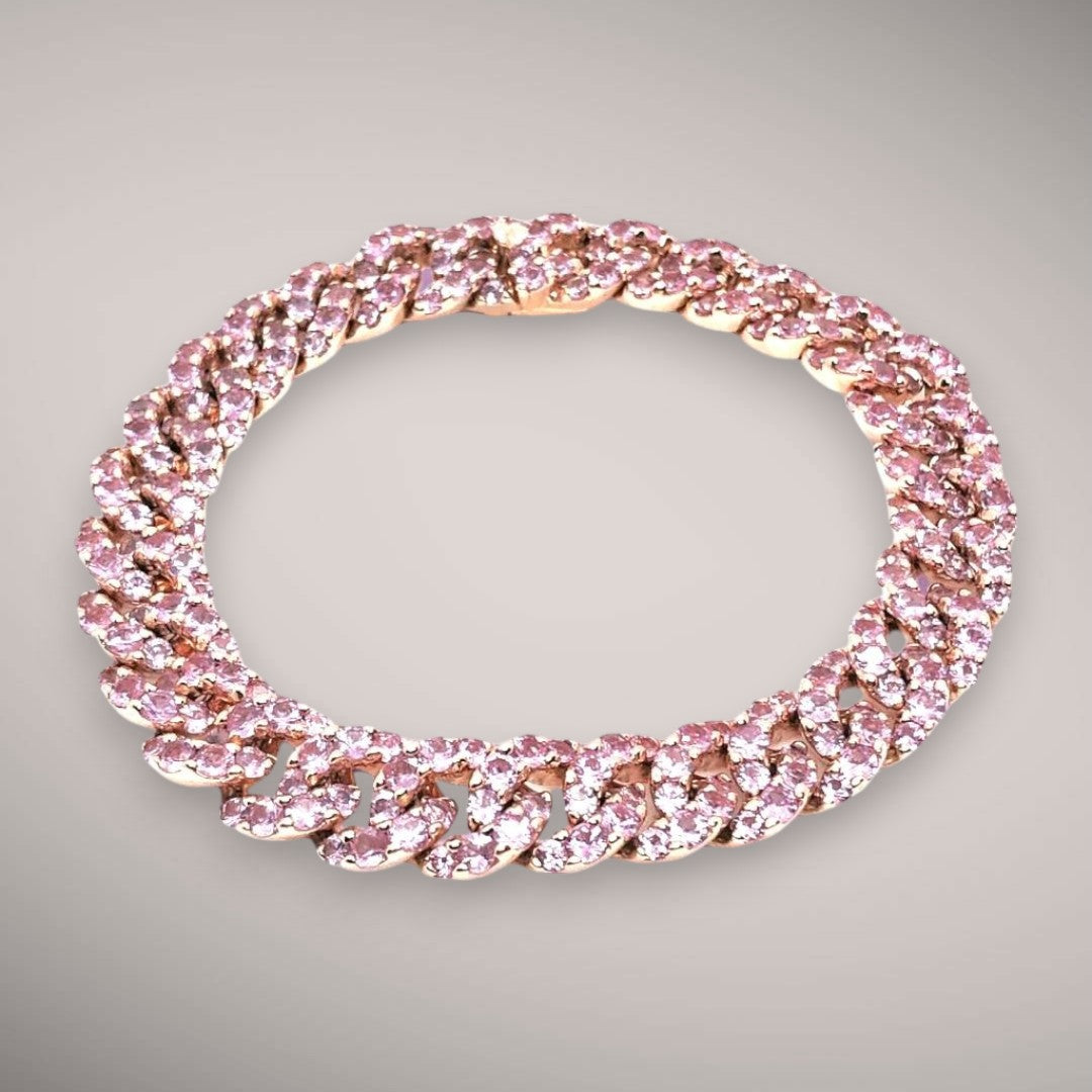 Bracciale in oro kt18 con zaffiri rosa ct16,67