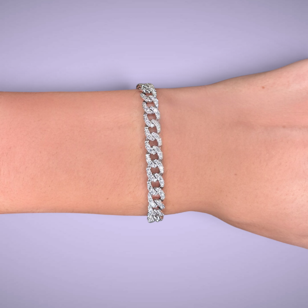 Bracciale groumette in oro kt18 con diamanti taglio brillante ct4,6 FVS