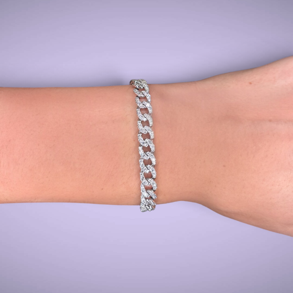 Bracciale groumette in oro kt18 con diamanti taglio brillante ct4,6 FVS