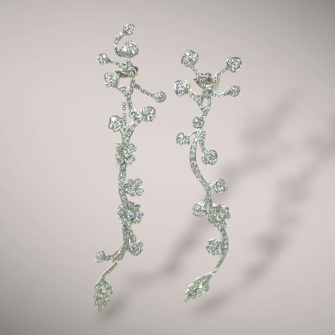 Orecchini in oro kt18 con diamanti taglio brillante ct1,65 F VS