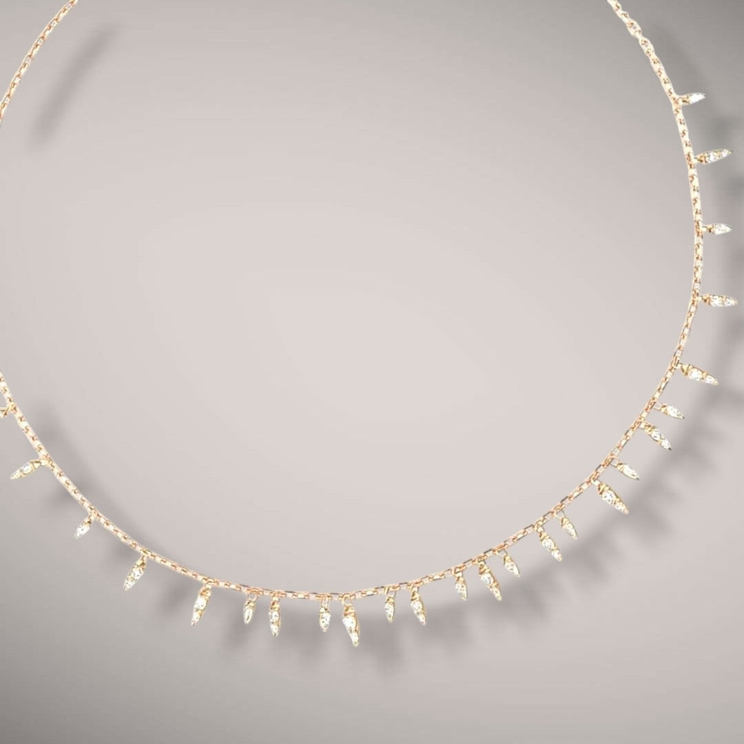 Girocollo in oro kt18 con diamanti taglio brillante ct1,26 F VS