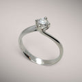Anello in oro kt18 con diamante taglio brillante ct0,36 F SI1