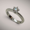 Anello in oro kt18 con diamante taglio brillante ct0,51 SI2 certificato IGI