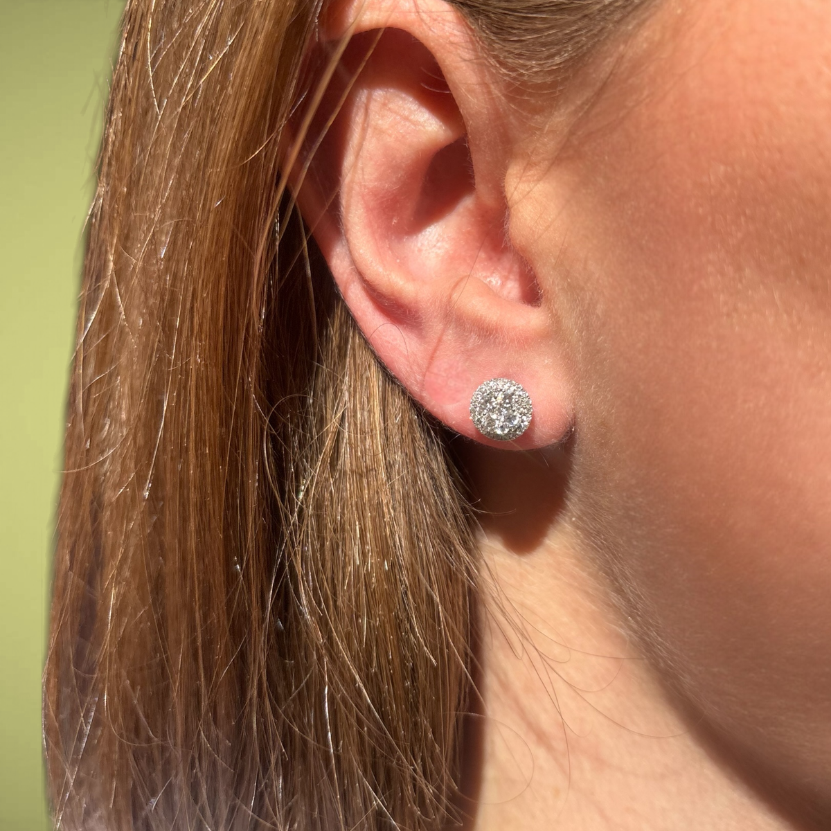 Orecchini in oro kt18 con diamanti taglio brillante ct0,88 f VS