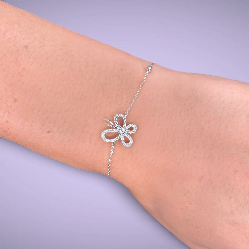 Bracciale in oro kt18 con diamanti taglio brillante ct0,22