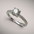 Anello in oro kt18 con diamante taglio brillante ct1,00 FSI2 certificato IGI con diamanti nella montatura ct0,17&nbsp;