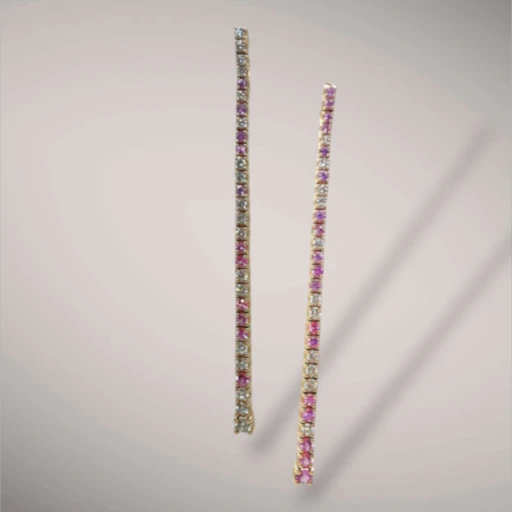 Orecchini in oro kt18 con diamanti ct2,84 e zaffiri ct3,15