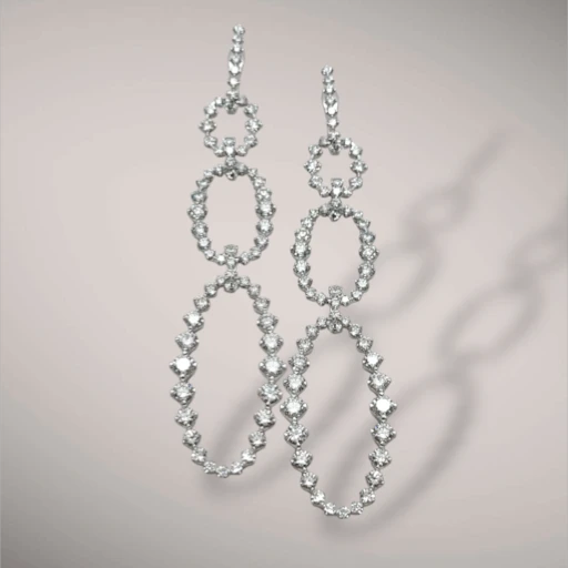 Orecchini in oro kt18 con diamanti taglio brillante ct6,46 F VS