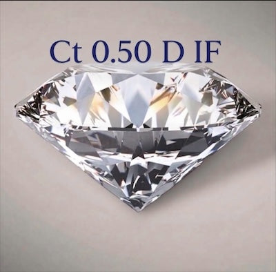 Diamante taglio brillante ct0,50 D IF certificato GIA IGI HRD