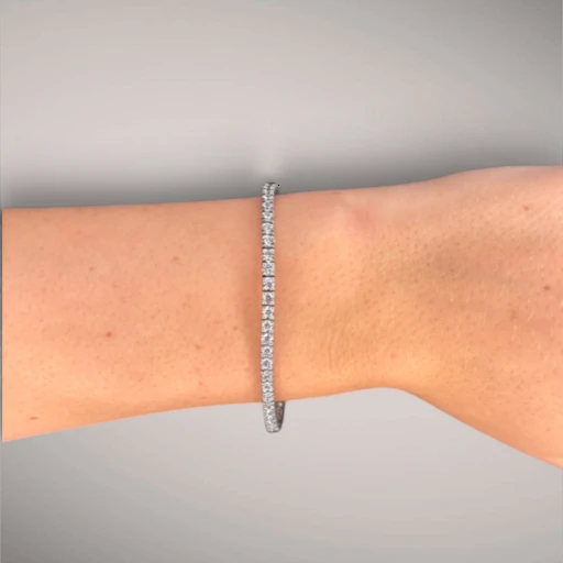 Bracciale tennis lab grown in oro kt14 ct5,07 D VVS lungo cm18