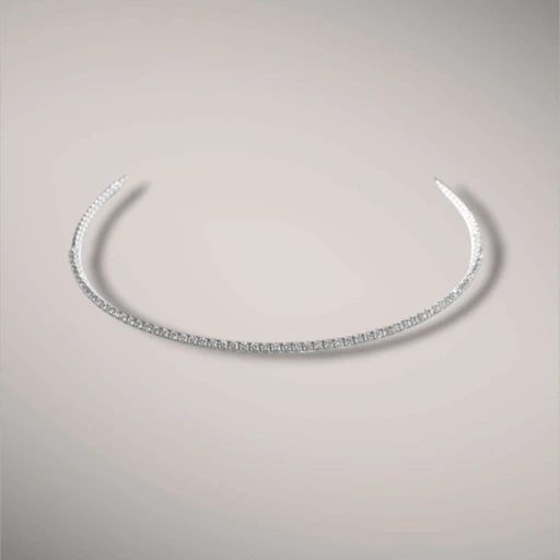 Collana rigida in oro kt18 con diamanti taglio brillante ct3,20 F VS