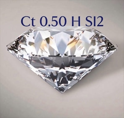 Diamante taglio brillante ct0,50 H SI2 certificato GIA IGI HRD