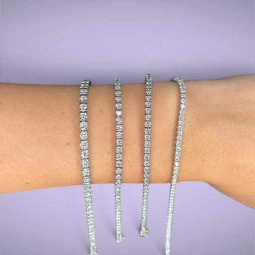 Bracciale tennis lab grown in oro kt14 ct5,07 D VVS lungo cm18