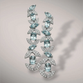 Orecchini in oro kt18 con diamanti ct1,08 e acquamarine ct8,82
