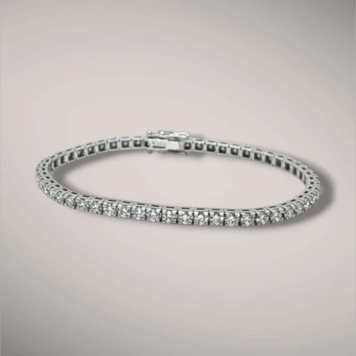 Bracciale tennis lab grown in oro kt14 ct5,07 D VVS lungo cm18