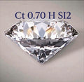 Diamante taglio brillante ct0,70 H SI2 certificato GIA IGI HRD