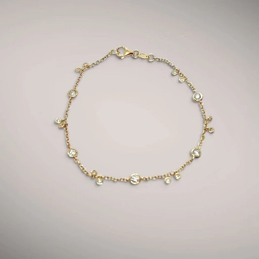 Bracciale in oro kt18 con diamanti taglio brillante ct0,49