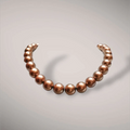 Collana di perle naturali coltivate cioccolata 12,7-15mm e chiusura in or kt18