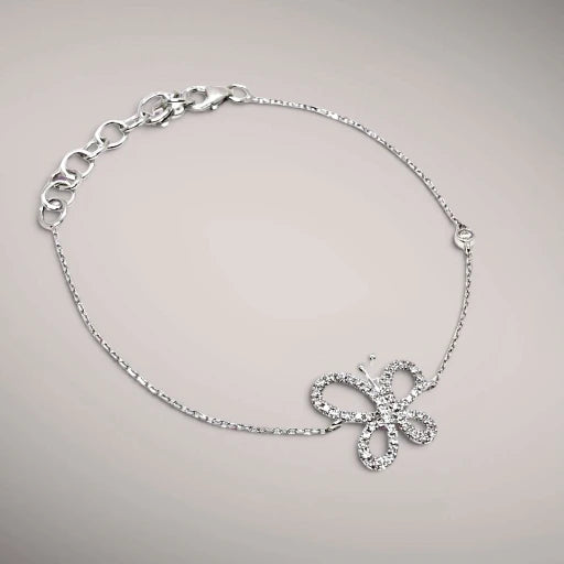 Bracciale in oro kt18 con diamanti taglio brillante ct0,22